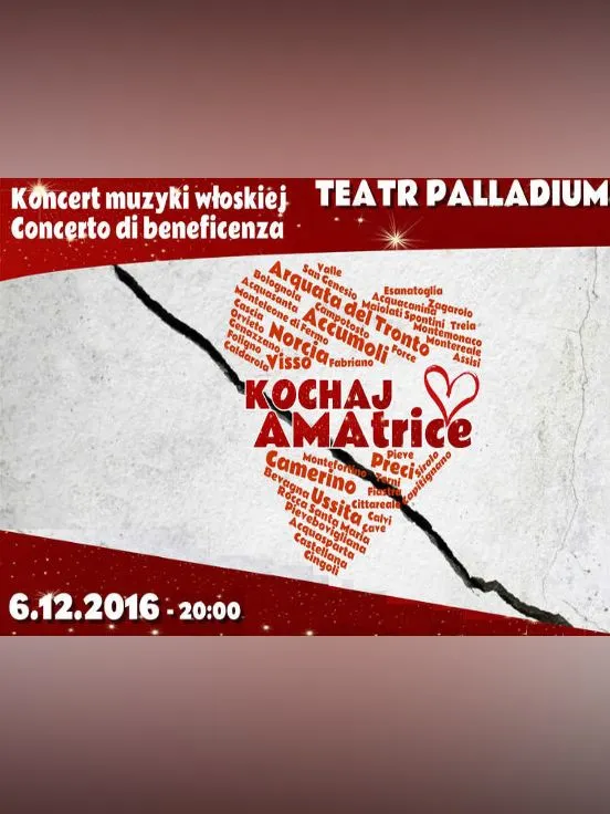 "Kochaj AMAtrice" - koncert charytatywny muzyki włoskiej